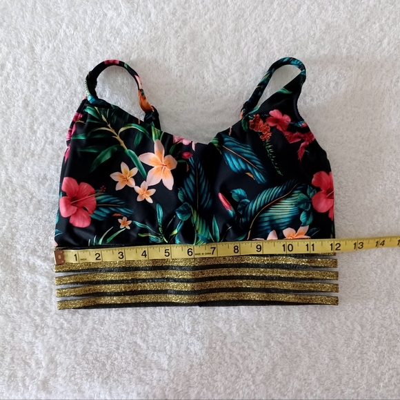 Venus Floral Bikini Set with Gold Stripes, Size 4 - Picture 7 of 16